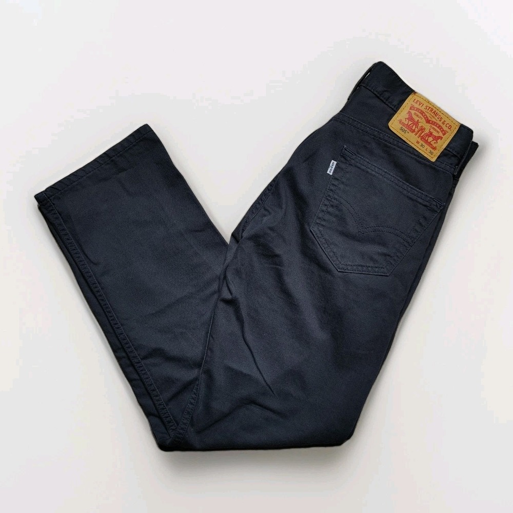 Levi's 505 Men's Straight Leg Jeans Gray White Tab Denim Pants Size 30x30